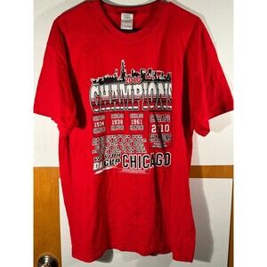 2010 NHL Hockey‎ Stanley Cup Champions Chicago Blackhawks Shirt Large L
